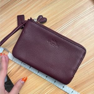Burgundy coach wristlet (double pockets)